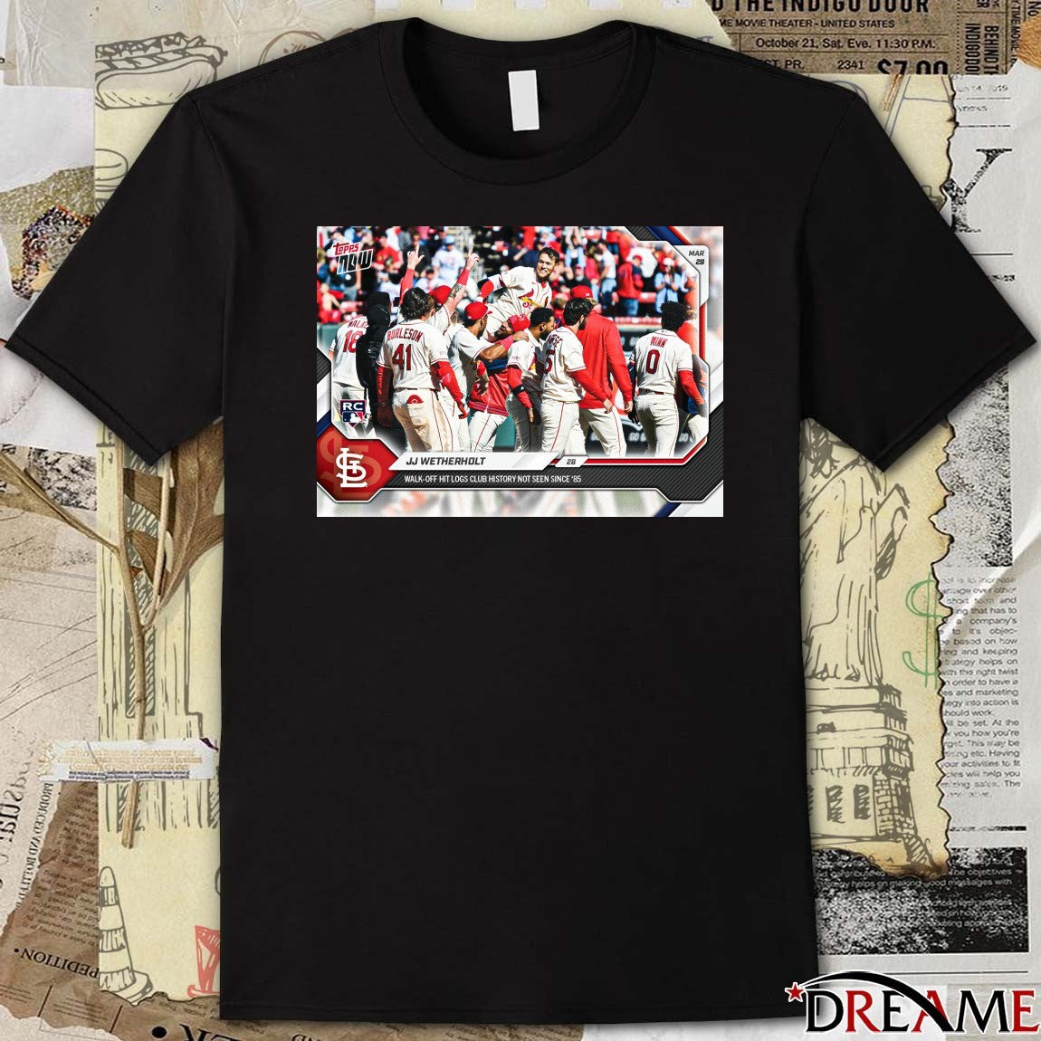 Jj Wetherholt Recorded A Walk-off Hit That Made Club History St. Louis Cardinals t-shirt