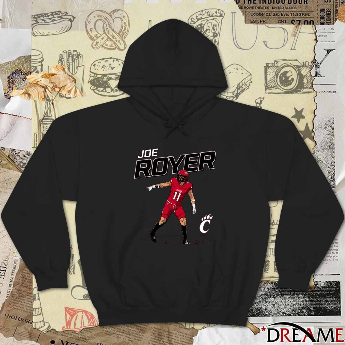 Joe Royer Cincinnati Bearcats NCAA Football NIL Fanart t-shirt