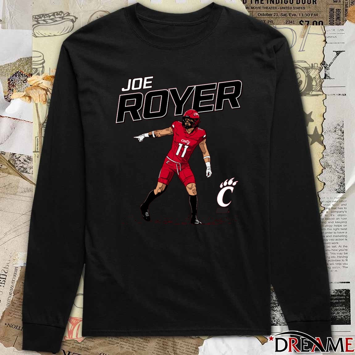 Joe Royer Cincinnati Bearcats NCAA Football NIL Fanart t-shirt