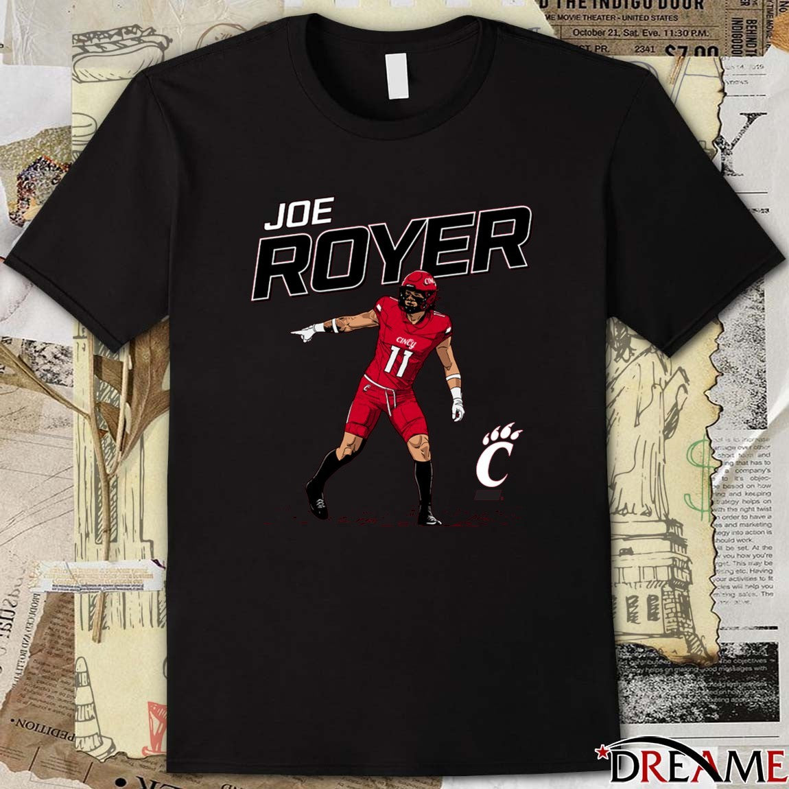 Joe Royer Cincinnati Bearcats NCAA Football NIL Fanart t-shirt