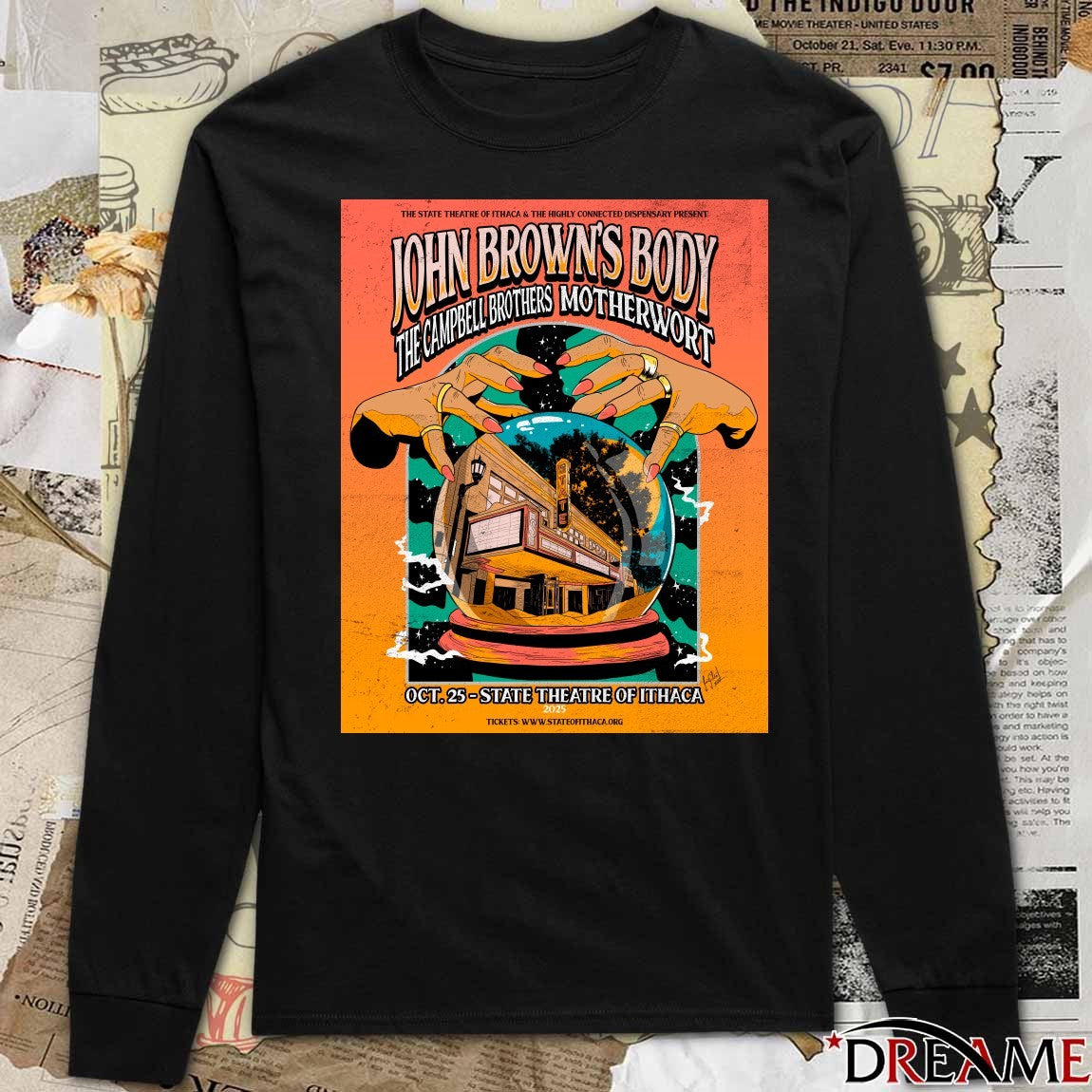 John Brown’s Body The Campbell Brothers Motherwort October 25 2025 State Theatre Of Ithaca Poster t-shirt