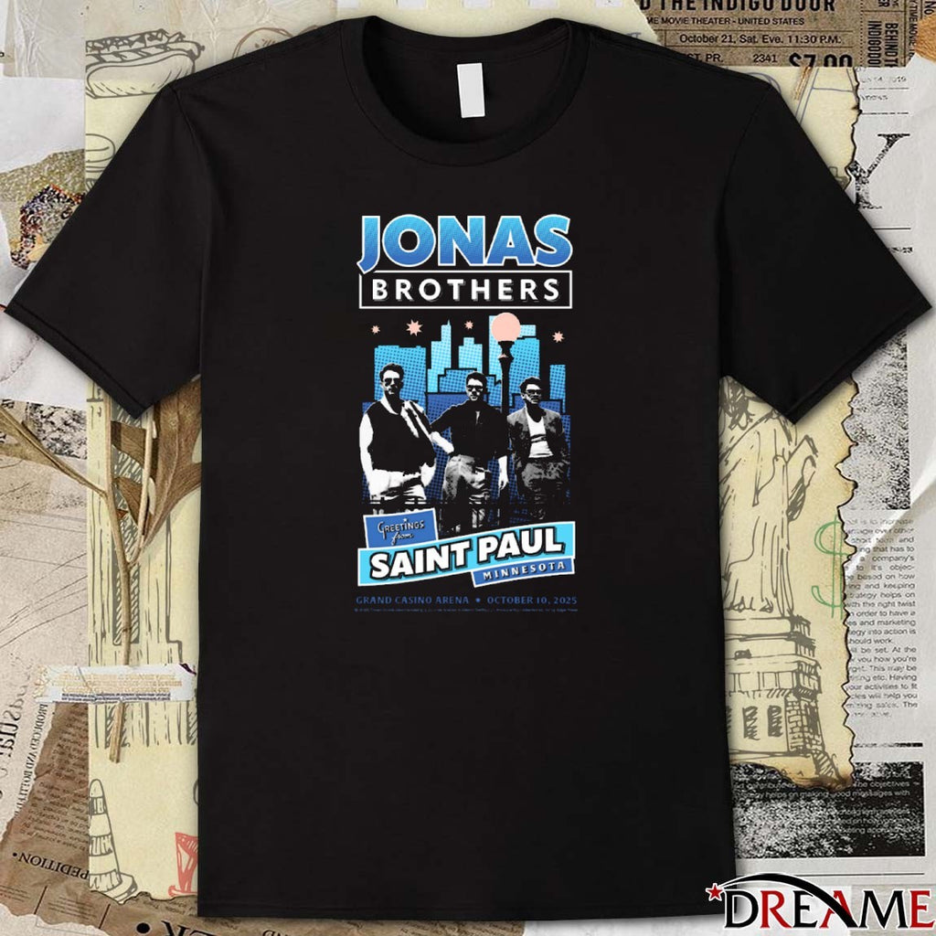 Jonas Brother Greetings From Saint Paul Minnesota Grand Casino Arena October 10 2025 t-shirt
