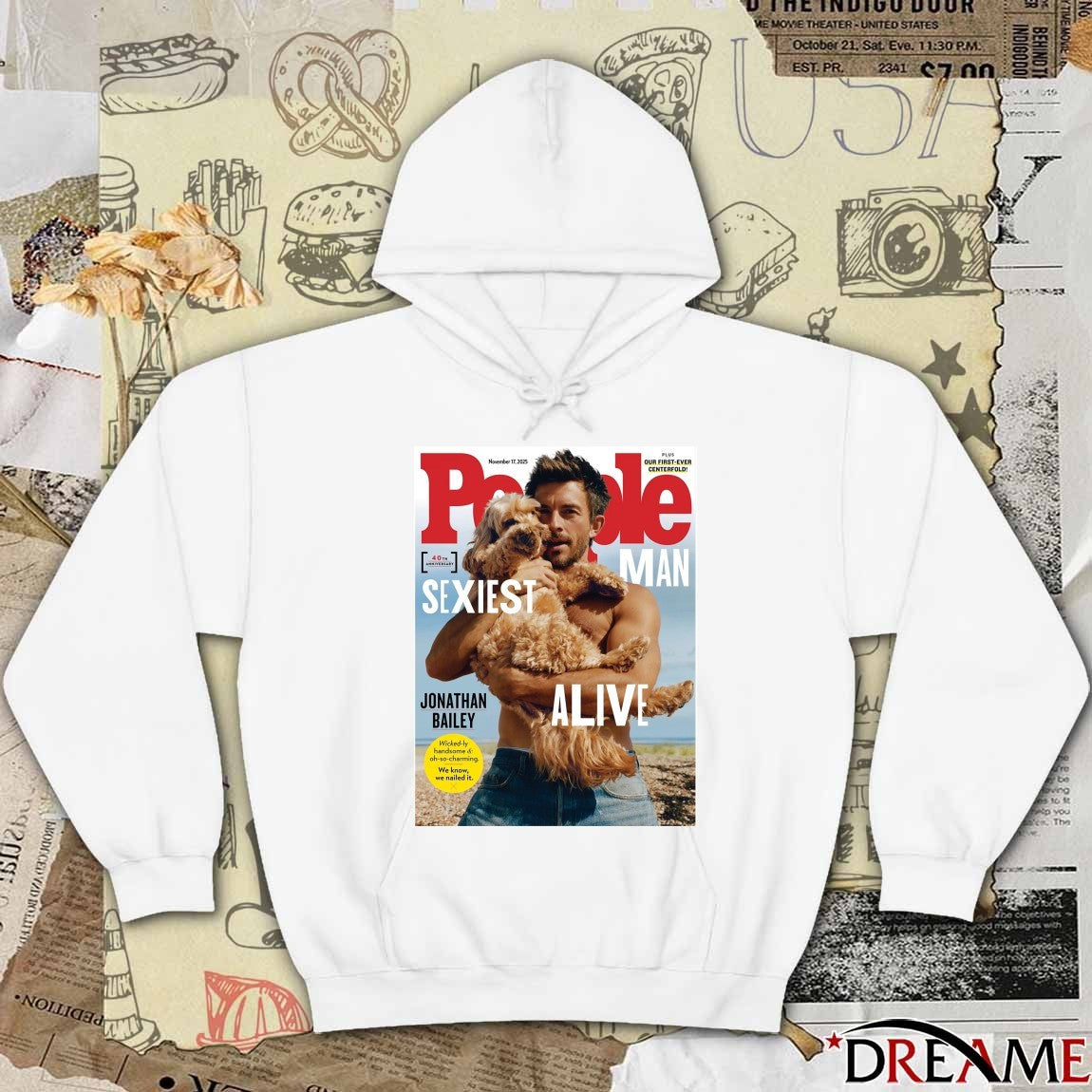 Jonathan Bailey People Magazines November 17 2025 Sexiest Man Alive 40th Anniversary Poster t-shirt