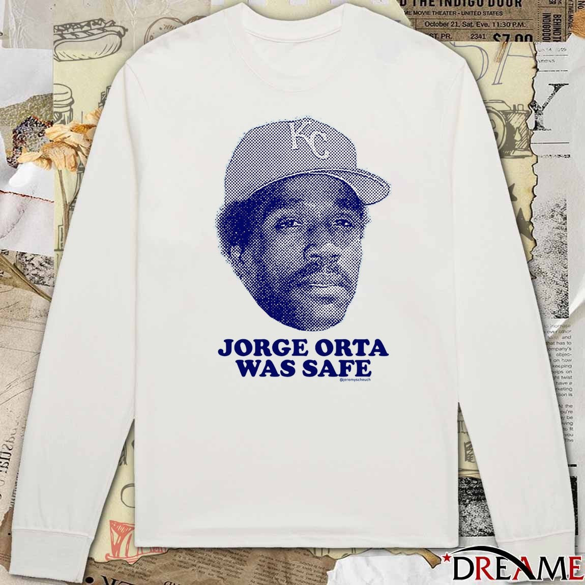 Jorge Orta Was Safe Kansas City Royals WS Championship t-shirt