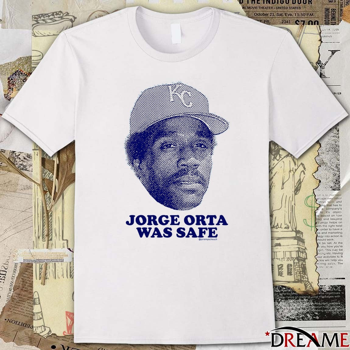 Jorge Orta Was Safe Kansas City Royals WS Championship t-shirt