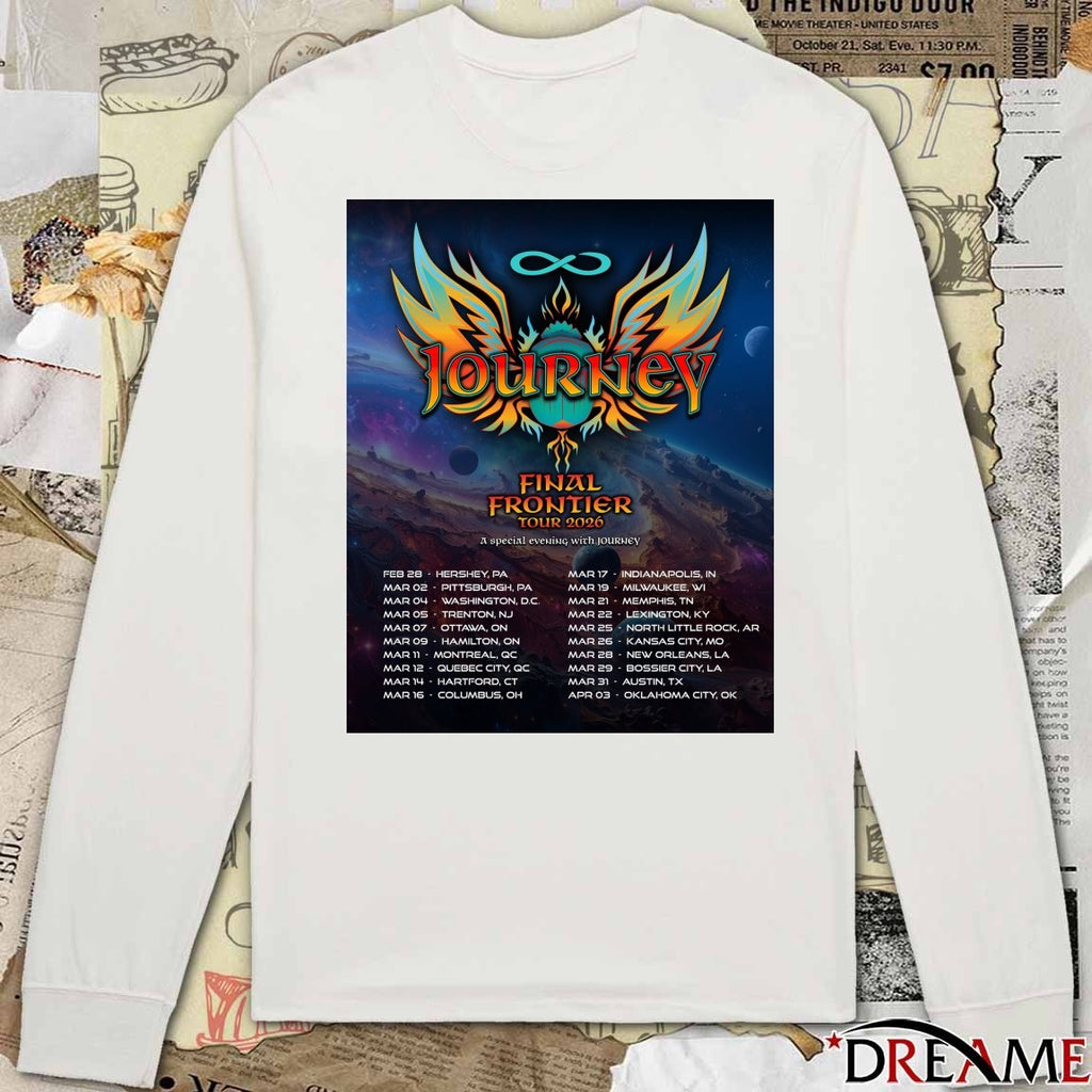 Journey Final Frontier Tour 2026 February 28 – April 03 Poster t-shirt