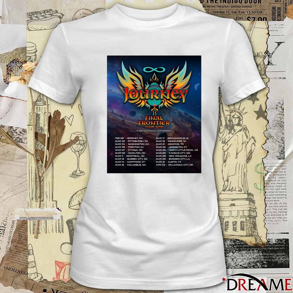 Journey Final Frontier Tour 2026 February 28 – April 03 Poster t-shirt