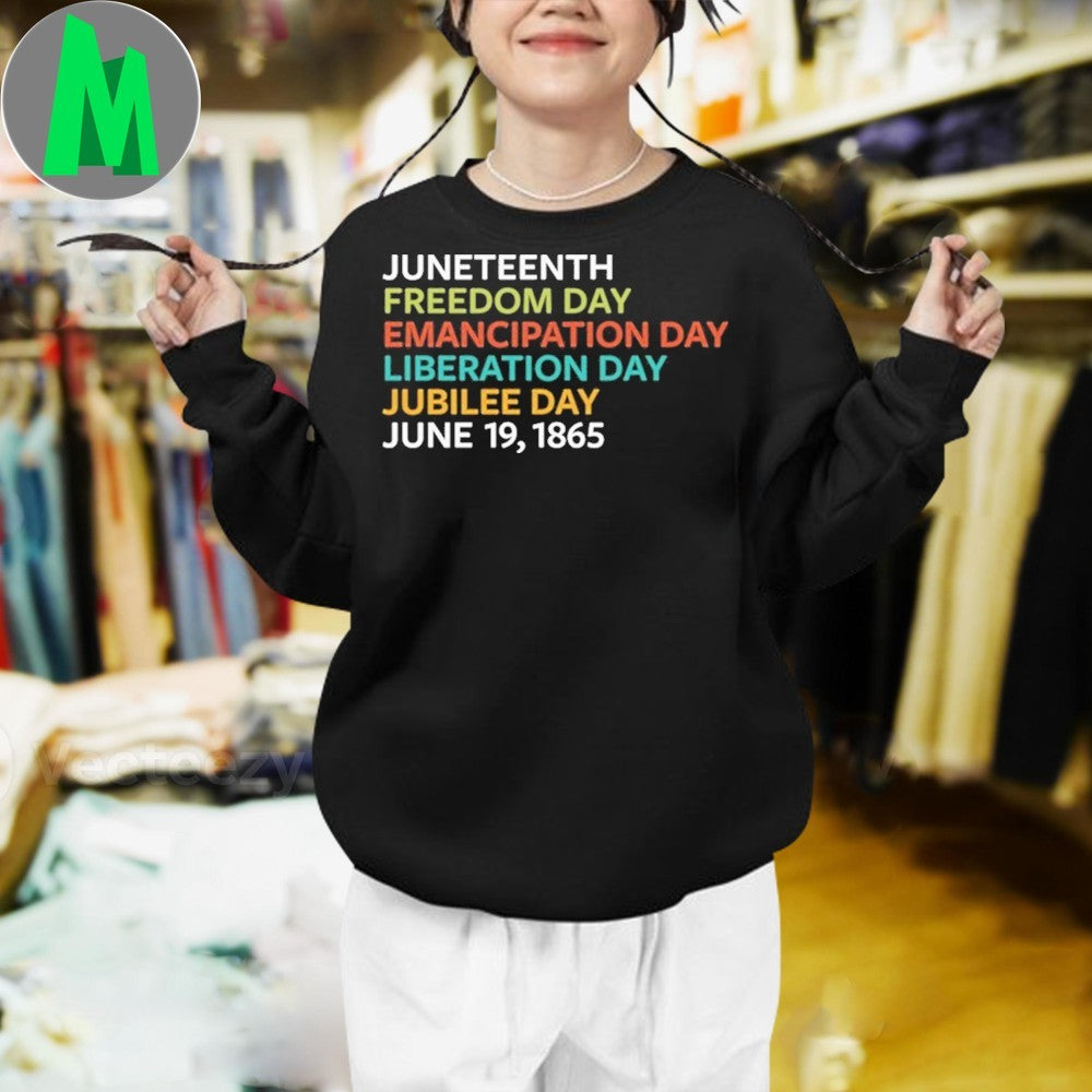 Juneteenth Emancipation Day Historical Text T-Shirt