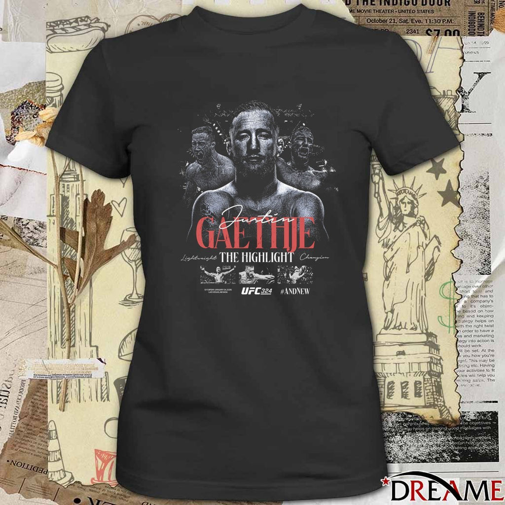 Justin Gaethje UFC 324 #AndNew Interim Lightweight Champion t-shirt