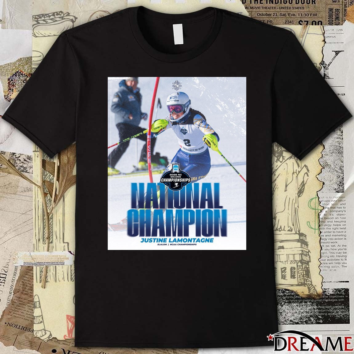 Justine Lamontagne 2026 NC Skiing Championships National Champion Slalom Poster t-shirt
