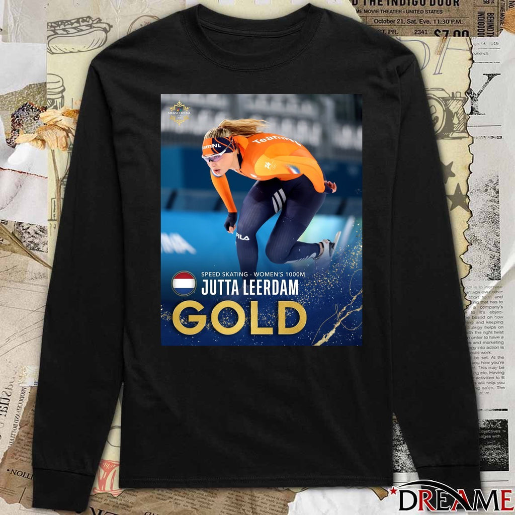 Jutta Leerdam Golden In Milan Speed Skating Women’s 1000m Poster t-shirt
