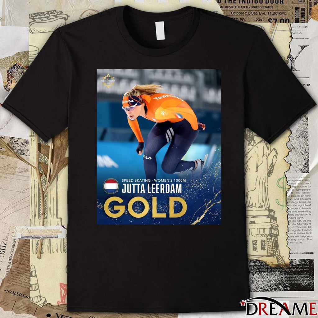 Jutta Leerdam Golden In Milan Speed Skating Women’s 1000m Poster t-shirt