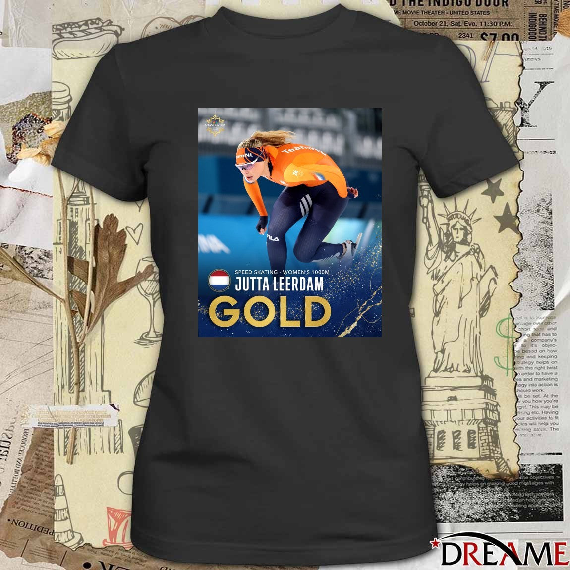 Jutta Leerdam Golden In Milan Speed Skating Women’s 1000m Poster t-shirt