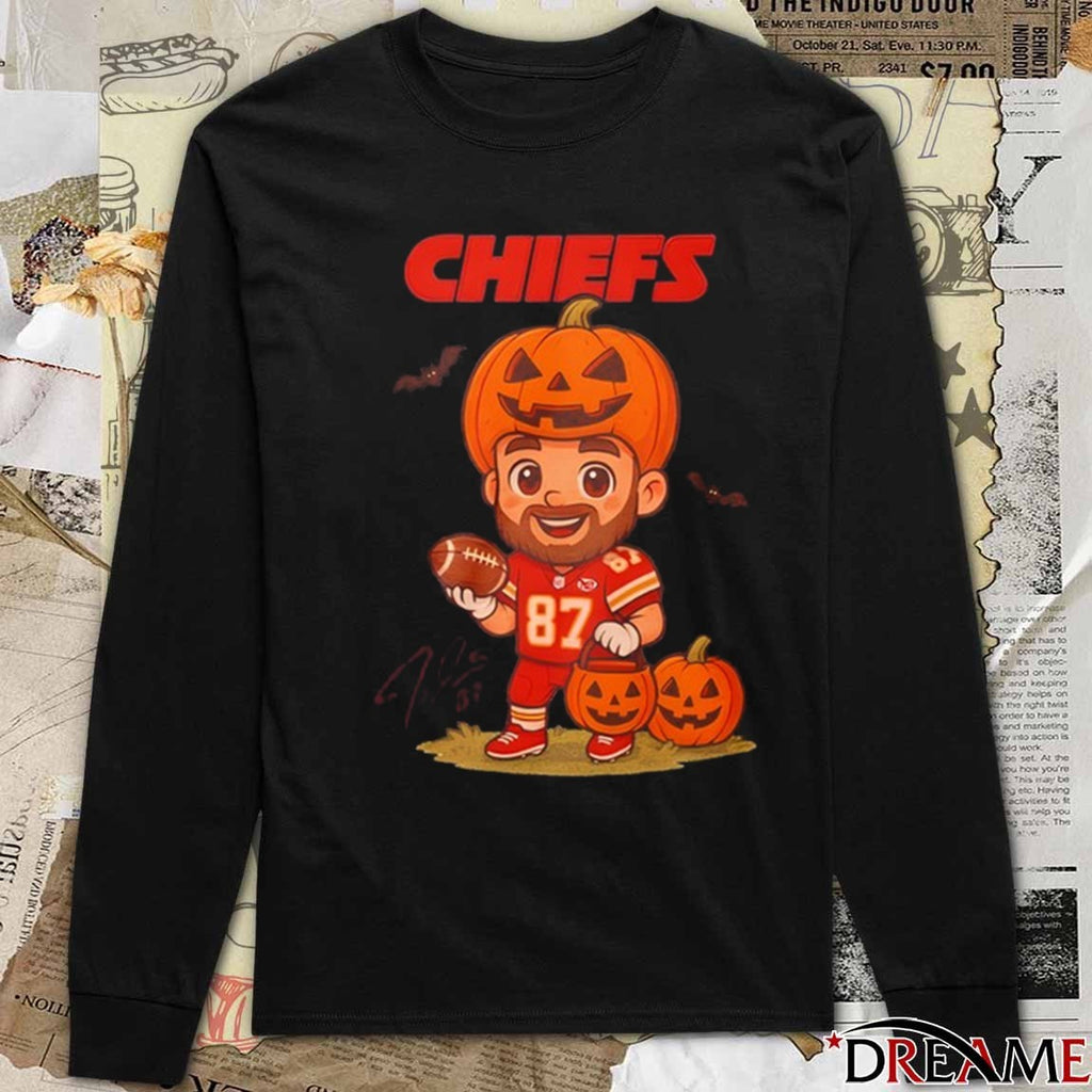 Kansas City Chiefs Travis Kelce Halloween 2025 Cartoon Signature t-shirt