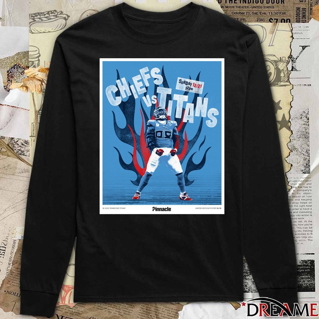 Kansas City Chiefs Vs Tennessee Titans Sunday December 21 2025 in Nashville Pinnacle Poster t-shirt