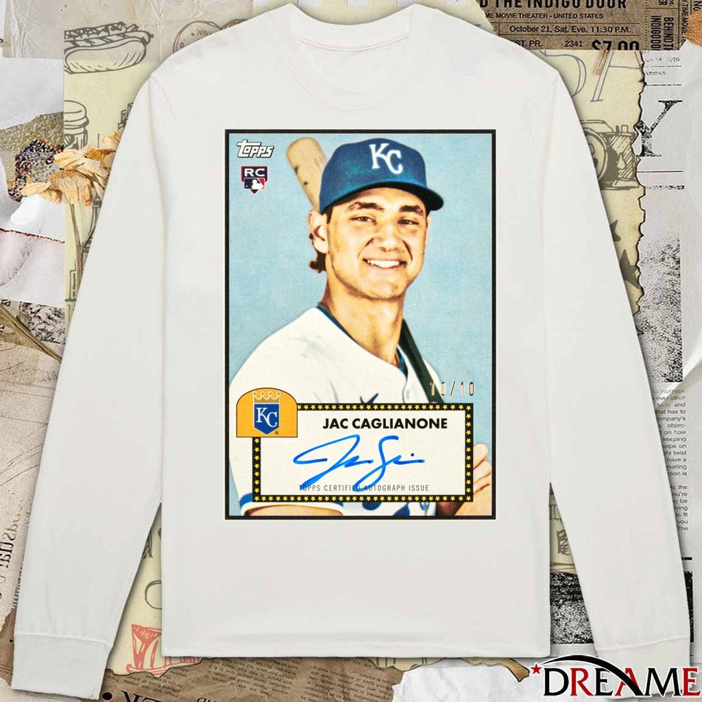 Kansas City Royals Jac Caglianone Topps Certified Autograph Issue Signature t-shirt
