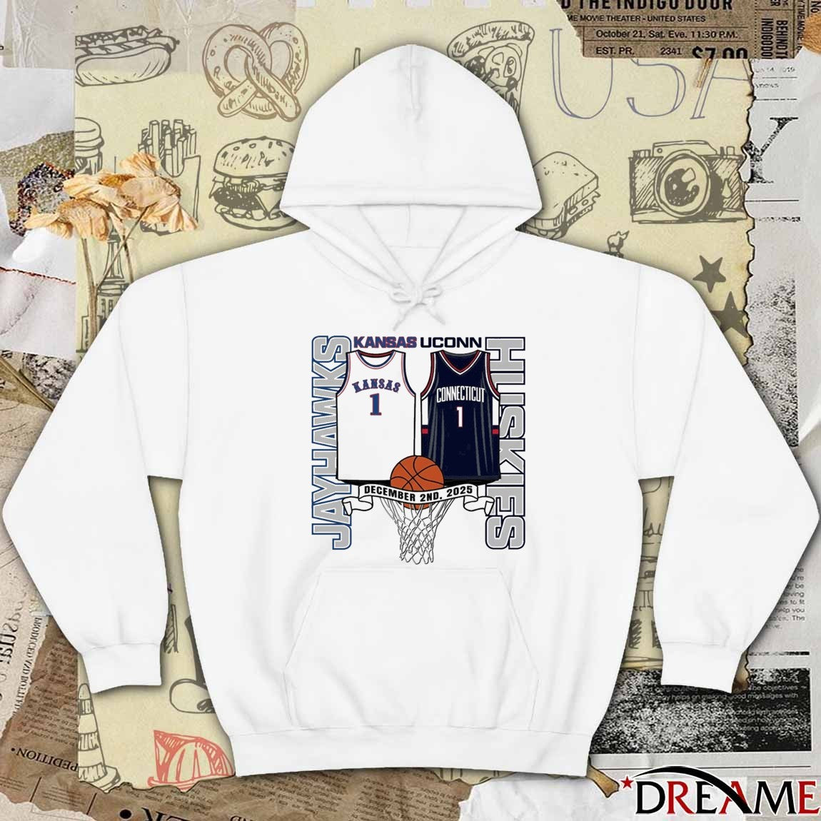 Kansas Jayhawks Basketball vs UConn Huskies Jerseys December 2nd 2025 t-shirt