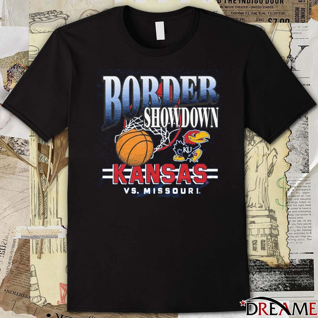 Kansas Jayhawks Vs Missouri Tigers Basketball Border Showdown 2025 t-shirt