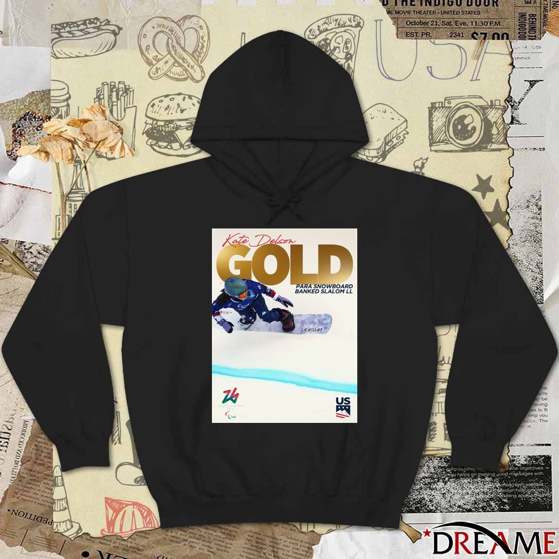 Kate Delson Gold Medal Para Snowboard Banked Slalom LL Poster t-shirt