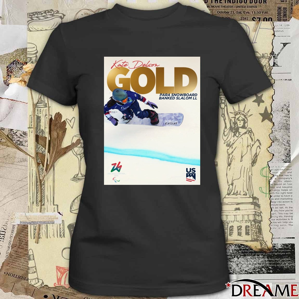 Kate Delson Gold Medal Para Snowboard Banked Slalom LL Poster t-shirt