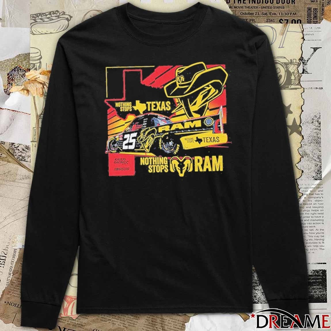 Kaulig Racing NASCAR Ram Trucks Nothing Stops Texas t-shirt