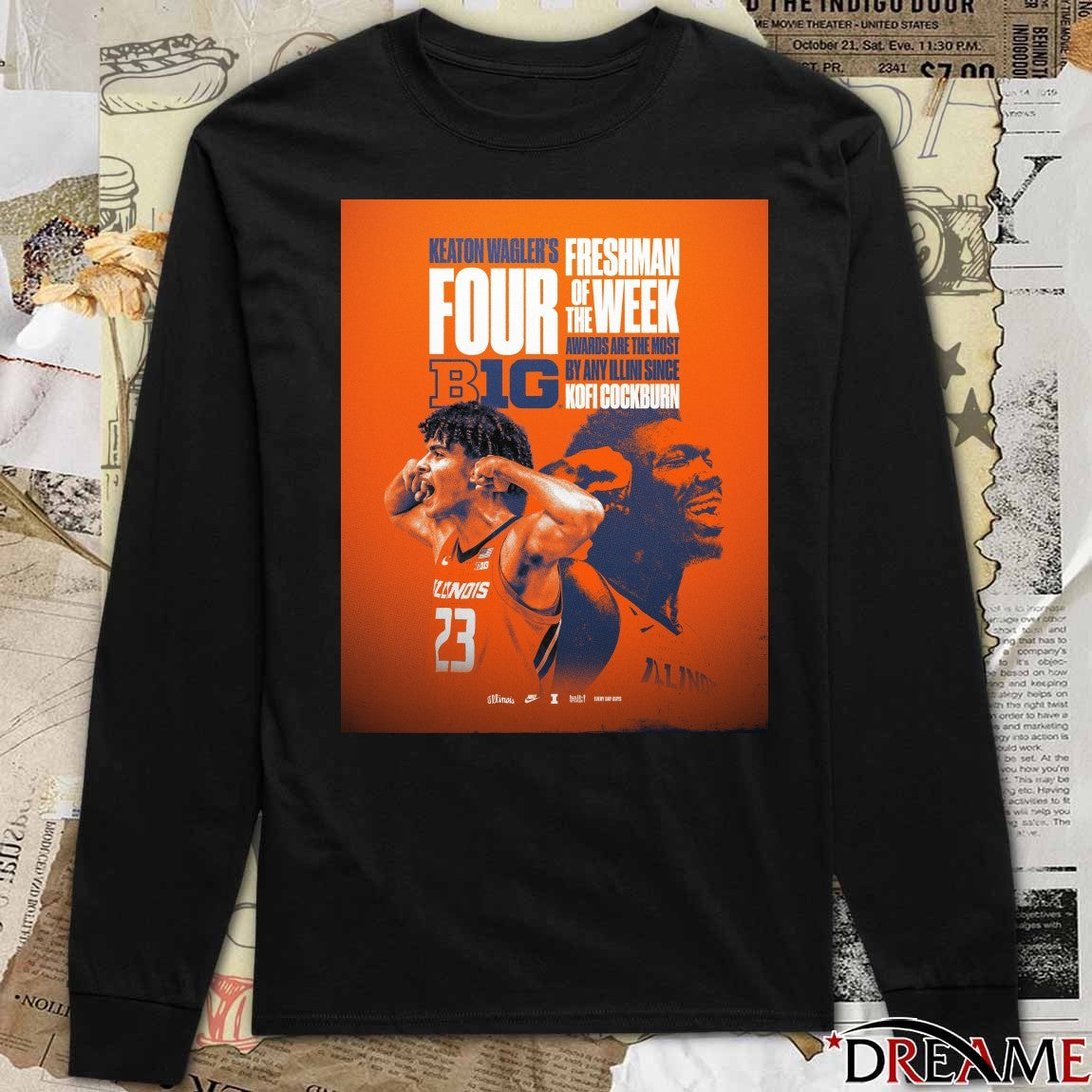 Keaton Wagler Four Big Ten Freshman of the Week awards Illinois Fighting Illini Poster t-shirt