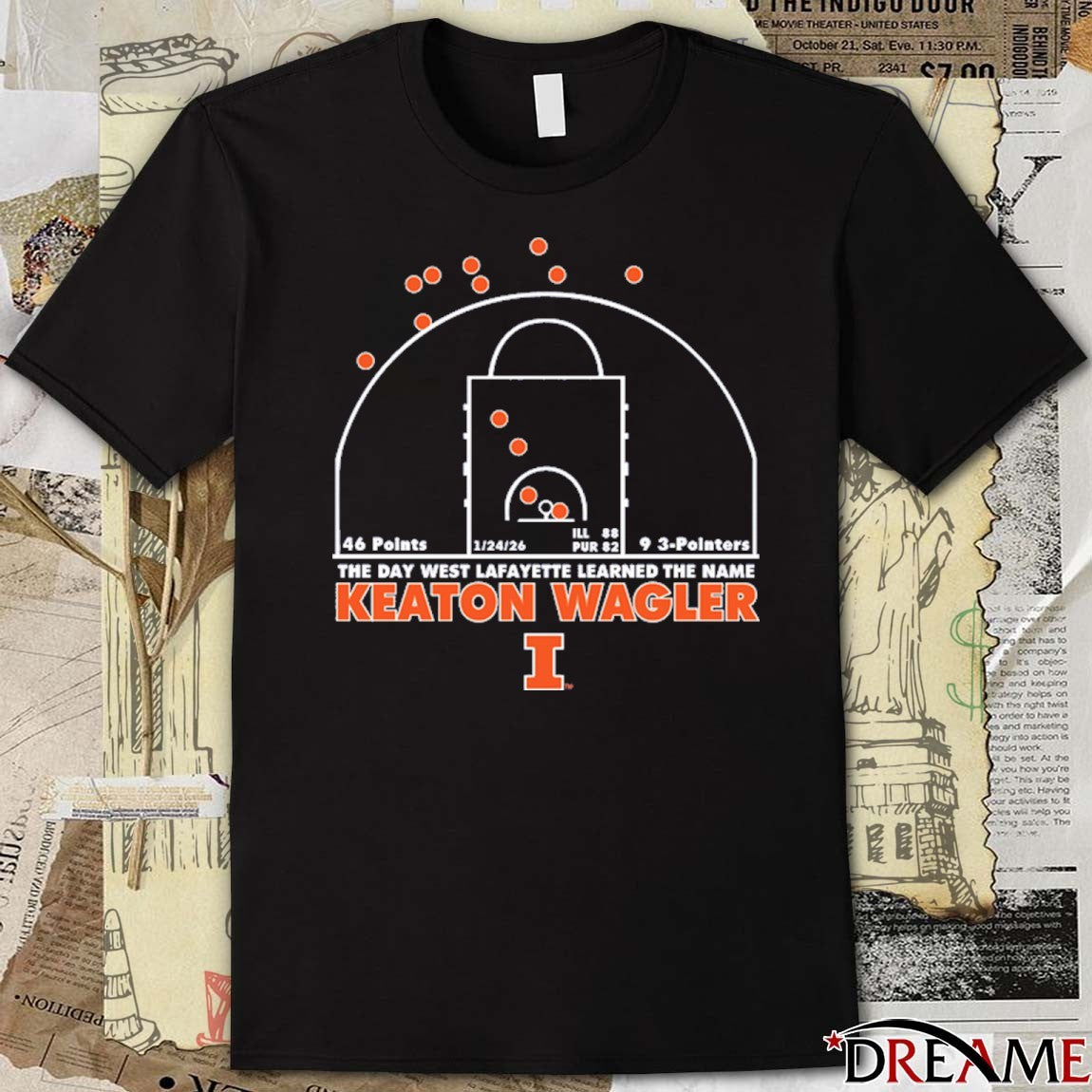 Keaton Wagler The Day West Lafayette Learned The Name Scoring Record Illinois t-shirt