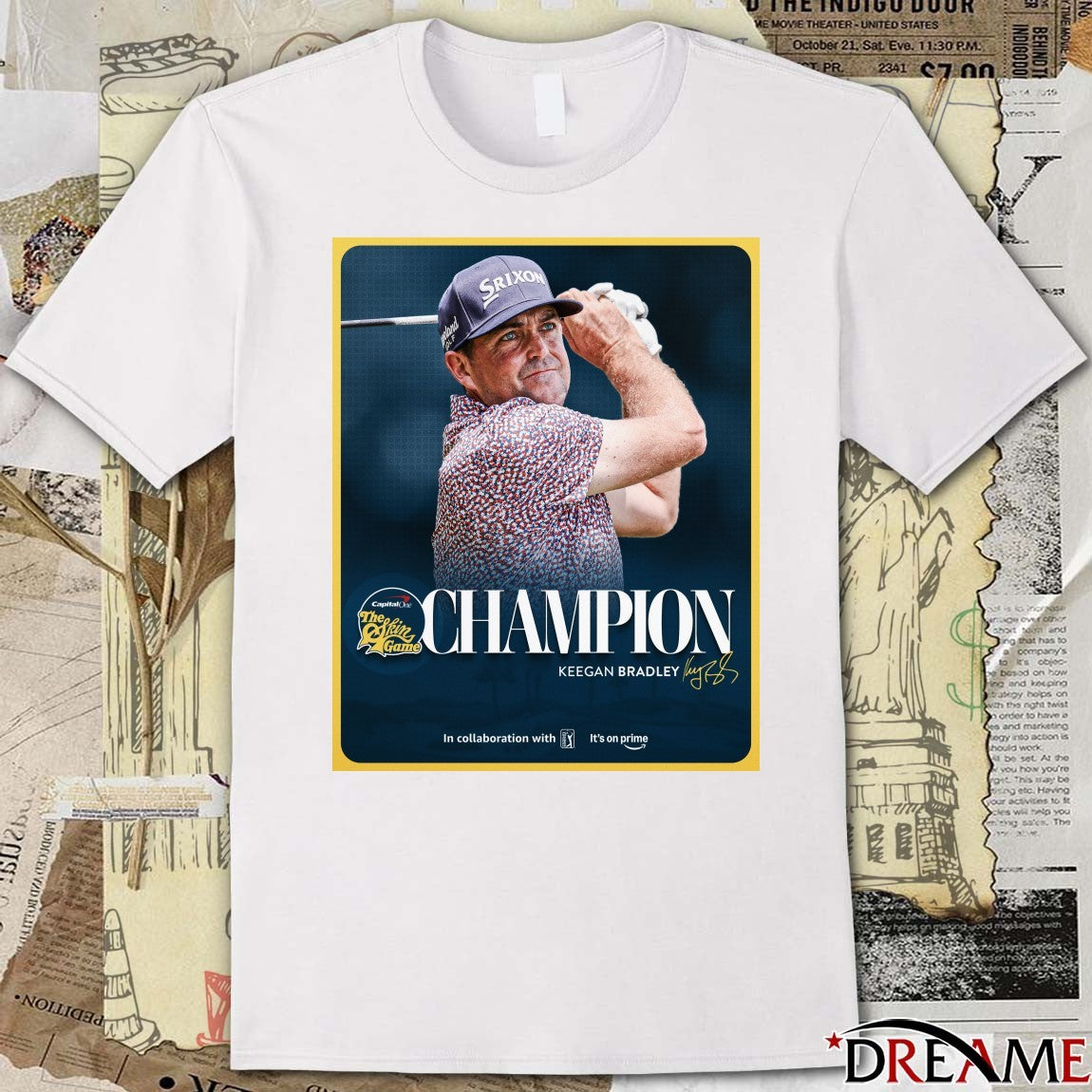 Keegan Bradley 2025 Capital One The Match Skins Game Signature Poster t-shirt