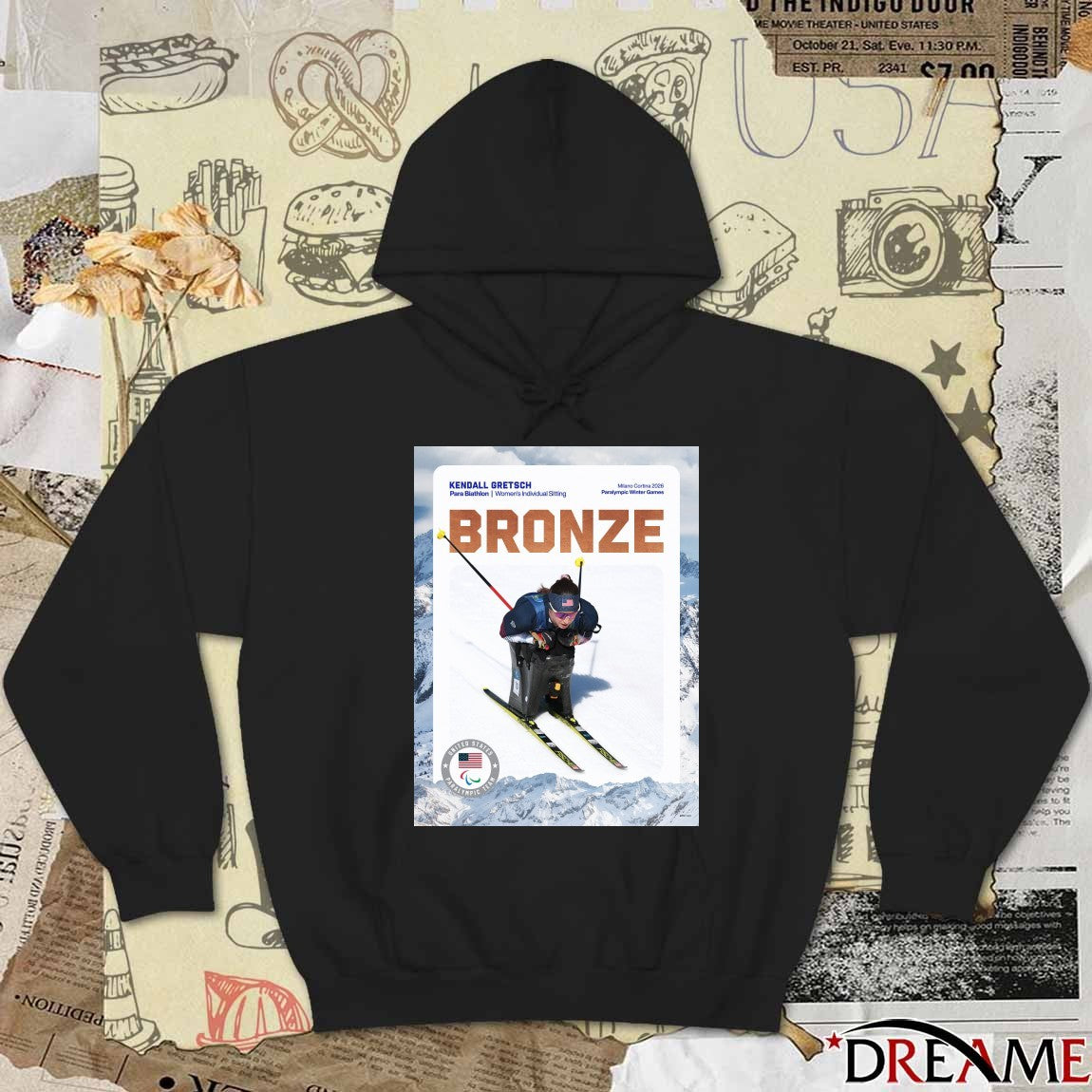 Kendall Gretsch Para Biathlon Women’s Individual Sitting Paralympic Winter Games Bronze Medal Poster t-shirt