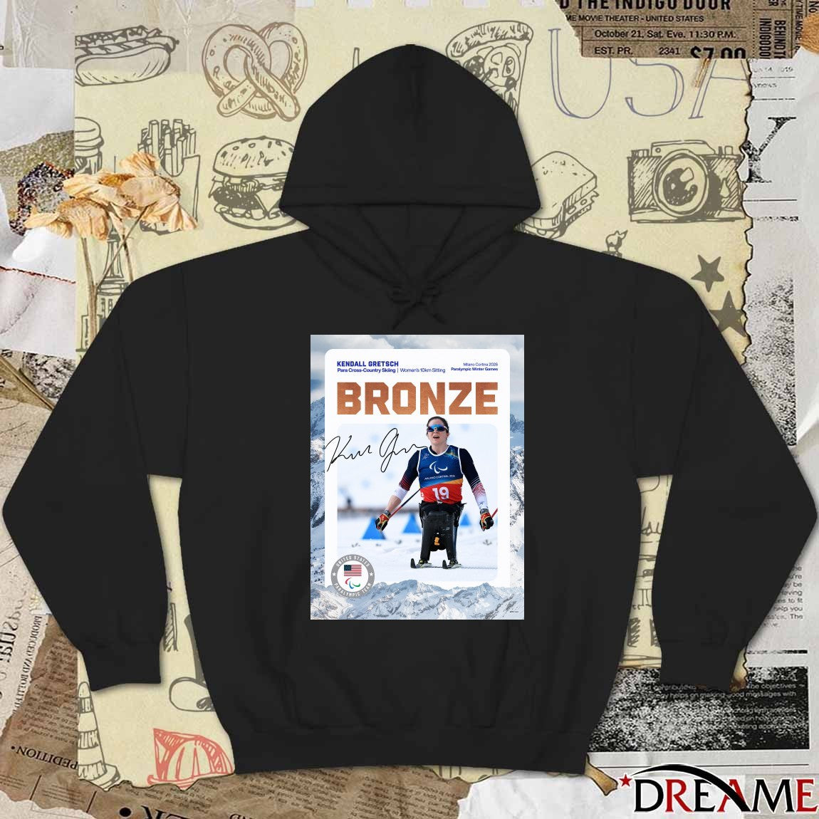Kendall Gretsch Para Cross-Country Skiing Women’s 10km Sitting Bronze Medal Signature Poster t-shirt