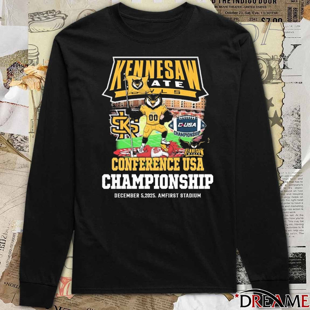 Kennesaw State Owls Conference USA Championship December 5 2025 Amfirst Stadium Mascot t-shirt
