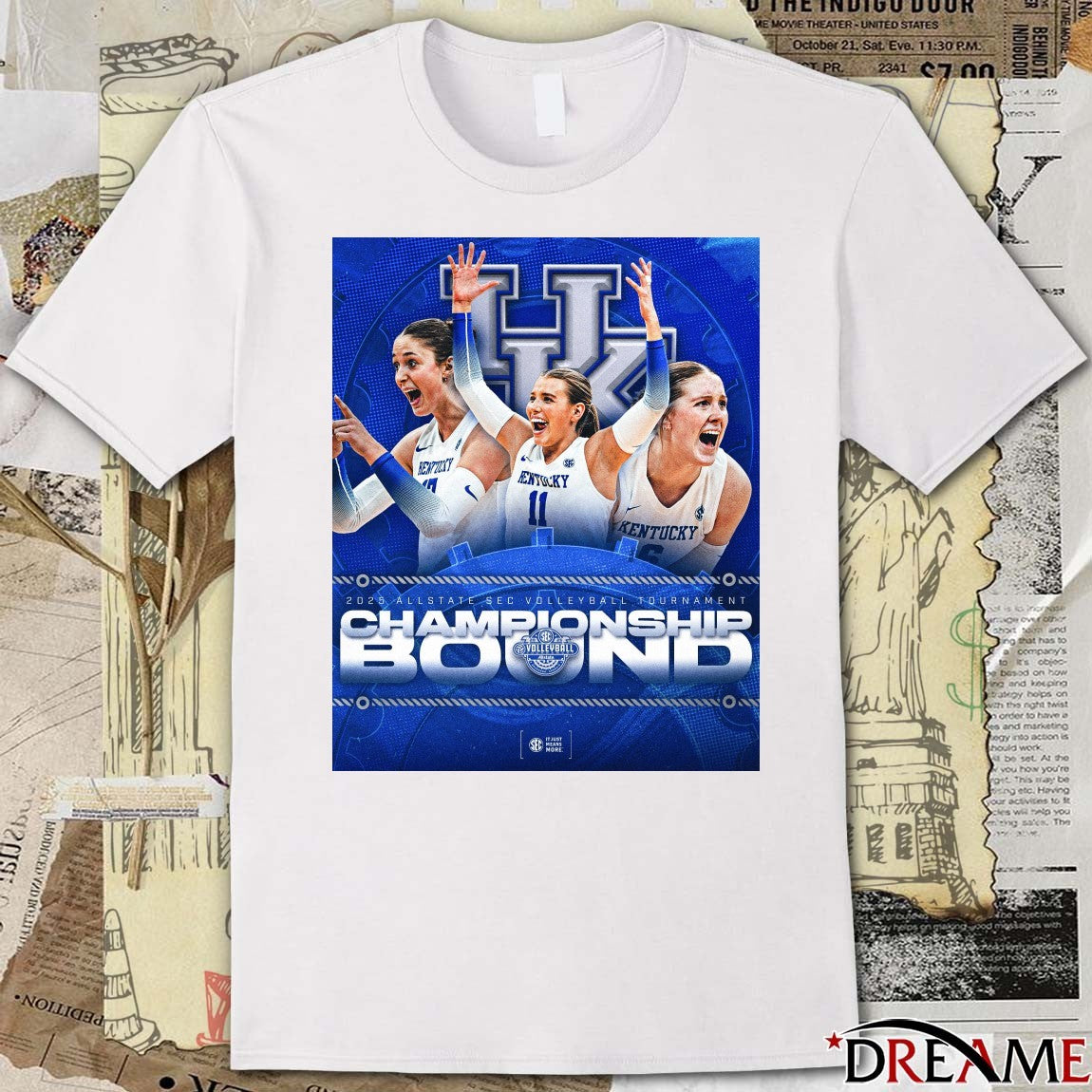 Kentucky Volleyball 2025 Allstate SEC Volleyball Tournament Championship Bound Poster t-shirt