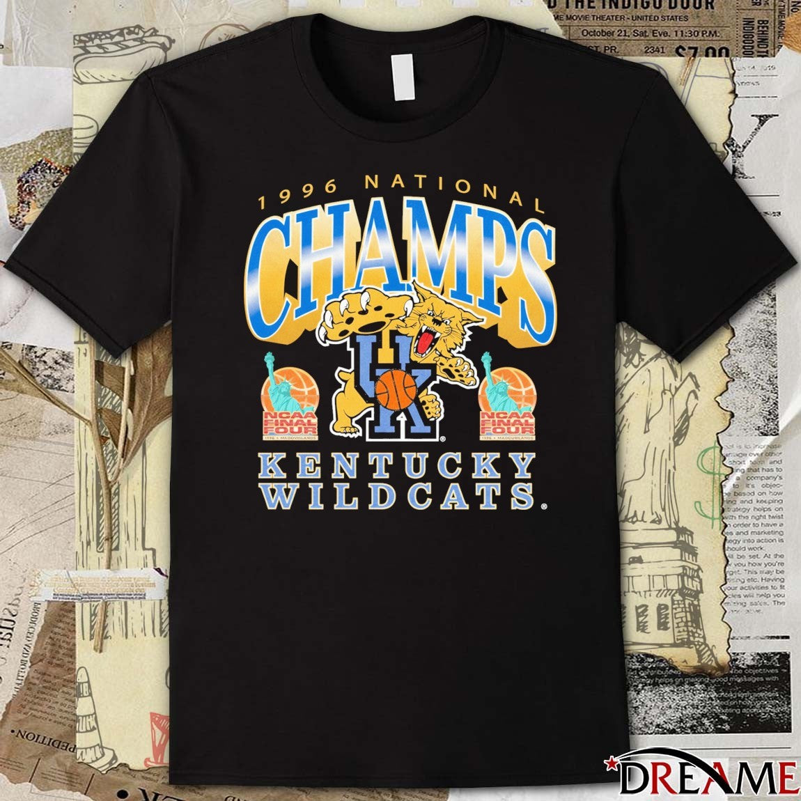 Kentucky Wildcats 1996 National Champions Heavy NCAA Final Four t-shirt