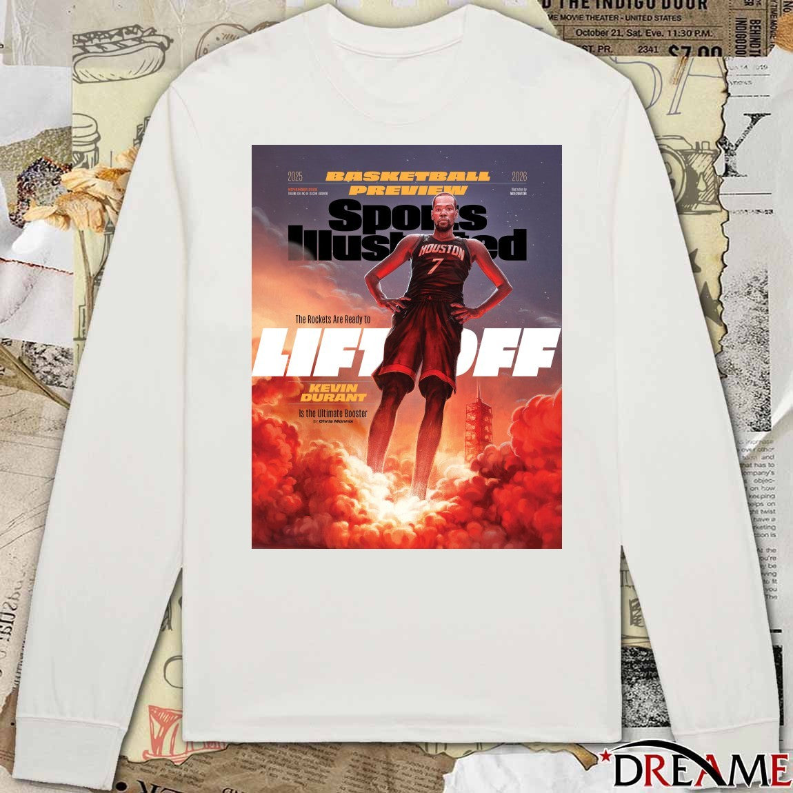 Kevin Durant Basketball Preview Sports Illustrated The Rockets Are Ready To Liftoff Poster t-shirt