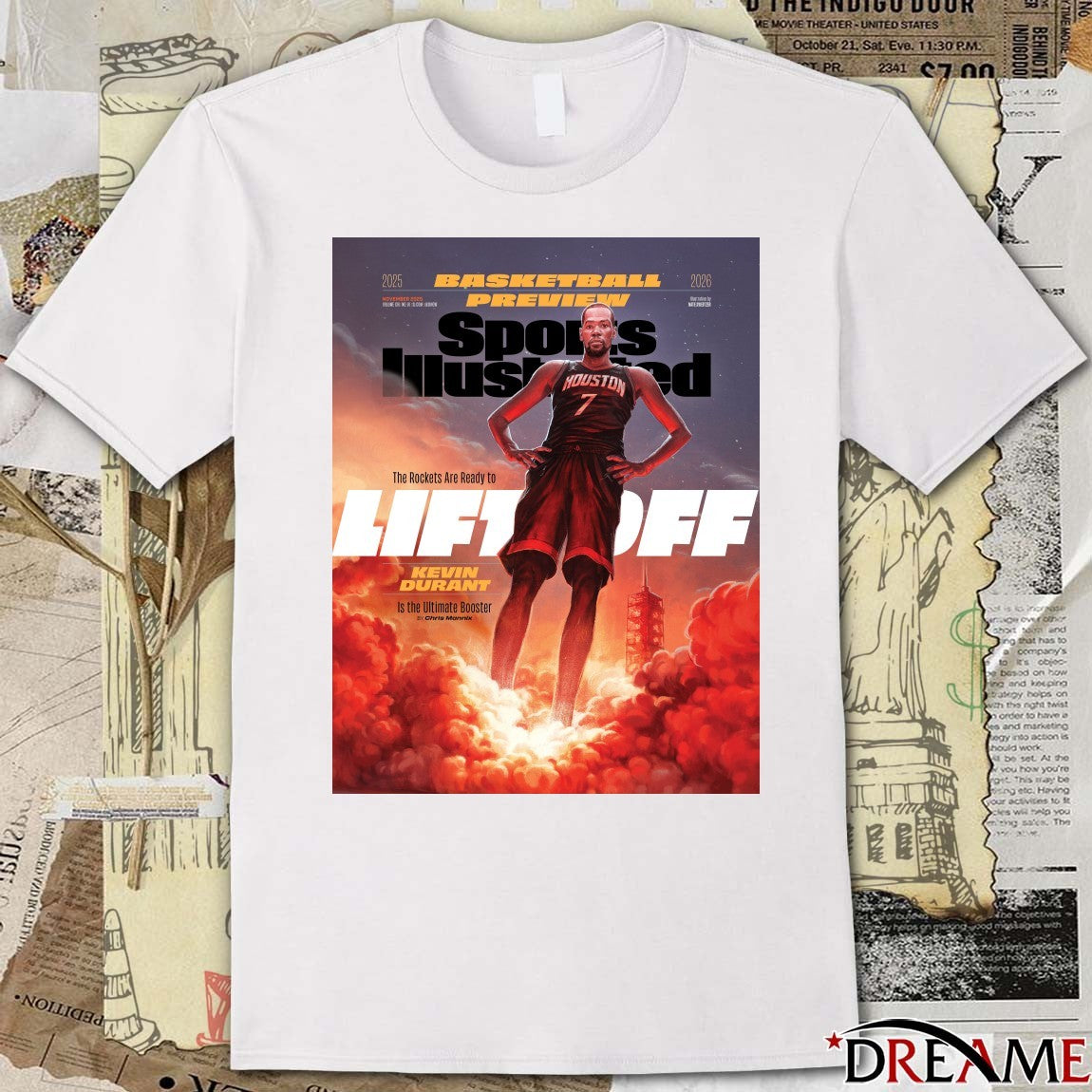 Kevin Durant Basketball Preview Sports Illustrated The Rockets Are Ready To Liftoff Poster t-shirt