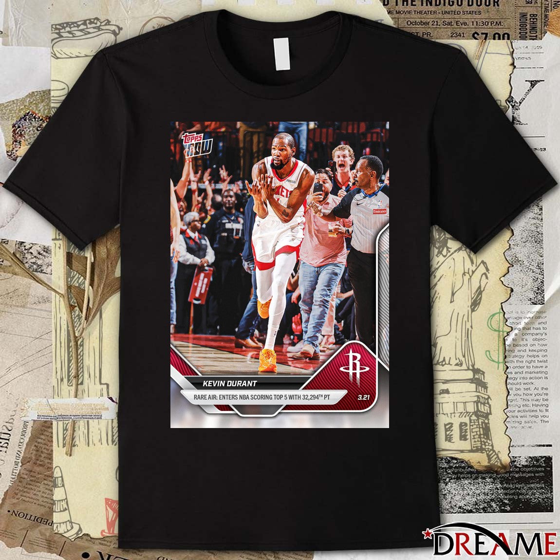 Kevin Durant Rare Air Enters NBA Scoring Top 5 2025-26 Bowman U NOW Basketball Card t-shirt