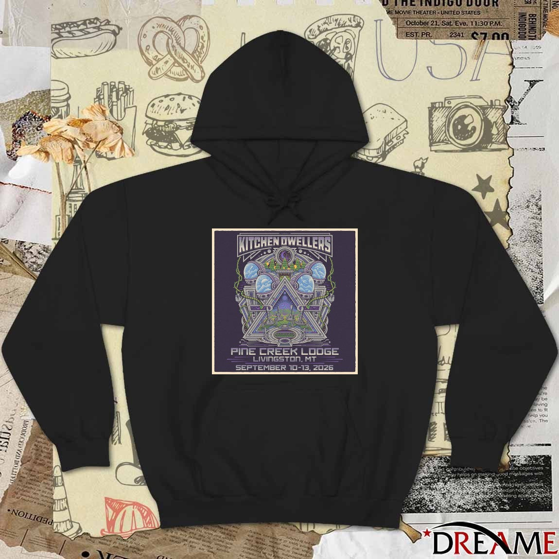 Kitchen Dwellers September 10-13 2026 Poster Merch Pine Creek Lodge Livingston, MT Fan t-shirt