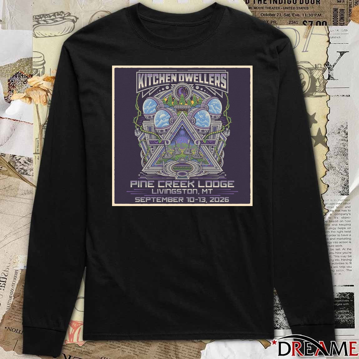 Kitchen Dwellers September 10-13 2026 Poster Merch Pine Creek Lodge Livingston, MT Fan t-shirt