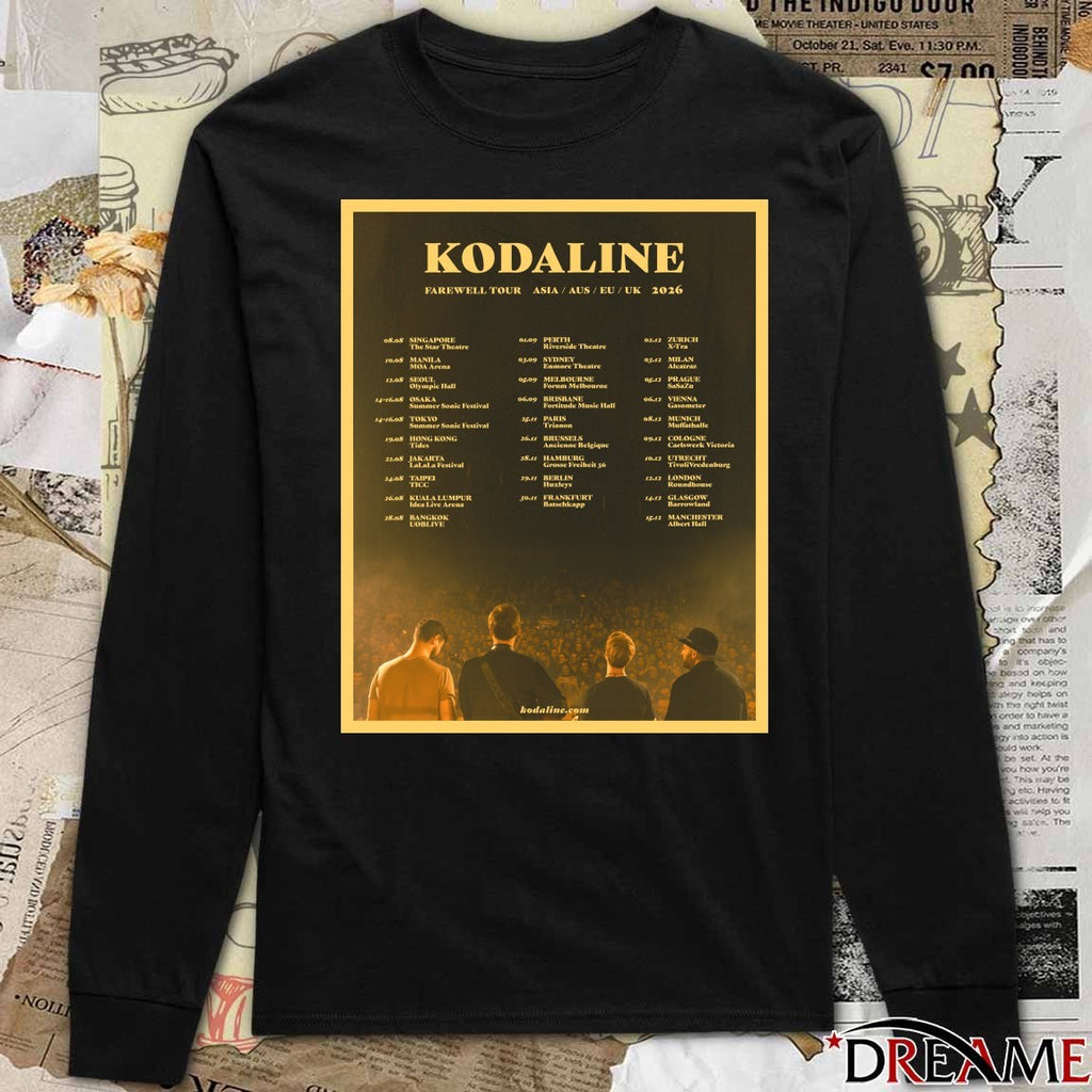Kodaline Farewell Tour Scheduled For 2026 Asia Australia Europe and UK Poster t-shirt