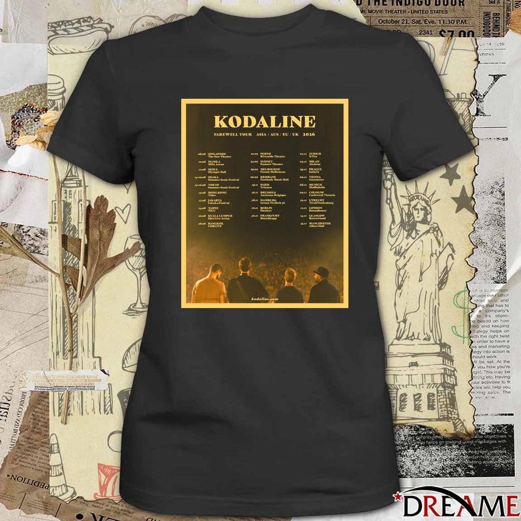 Kodaline Farewell Tour Scheduled For 2026 Asia Australia Europe and UK Poster t-shirt