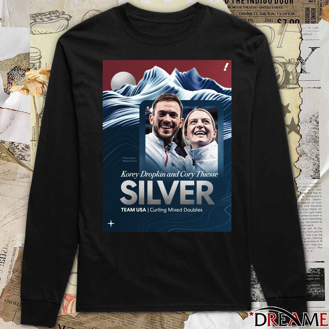 Korey Dropkin And Cory Thiesse Silver Team USA Curling Mixed Doubles Poster t-shirt