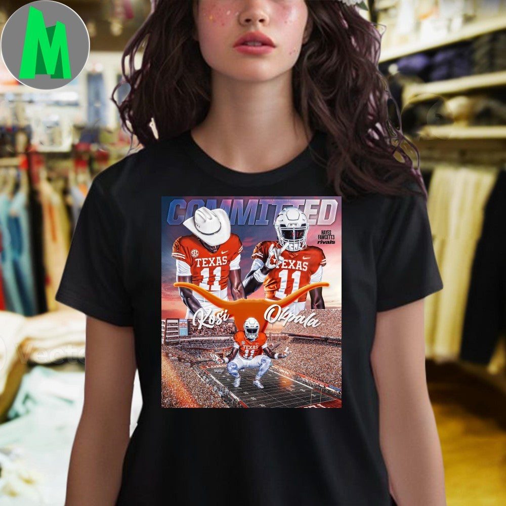 Kosi Okpala Texas Longhorns Committed Hayes Fawcett 3 Football Recruit T-Shirt