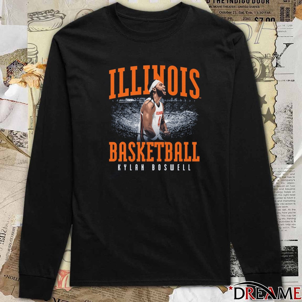 Kylan Boswell Illinois Fighting Illini Basketball Stadium t-shirt