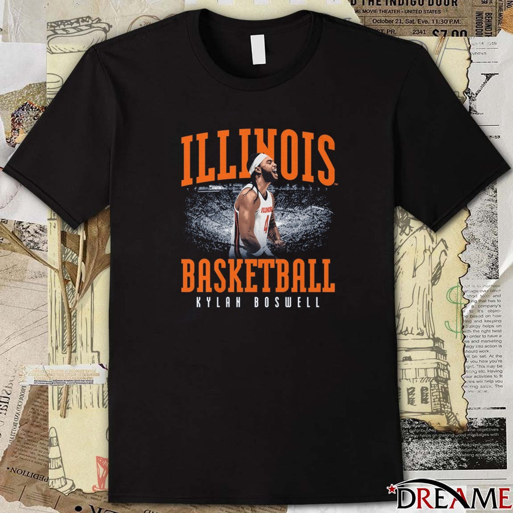 Kylan Boswell Illinois Fighting Illini Basketball Stadium t-shirt
