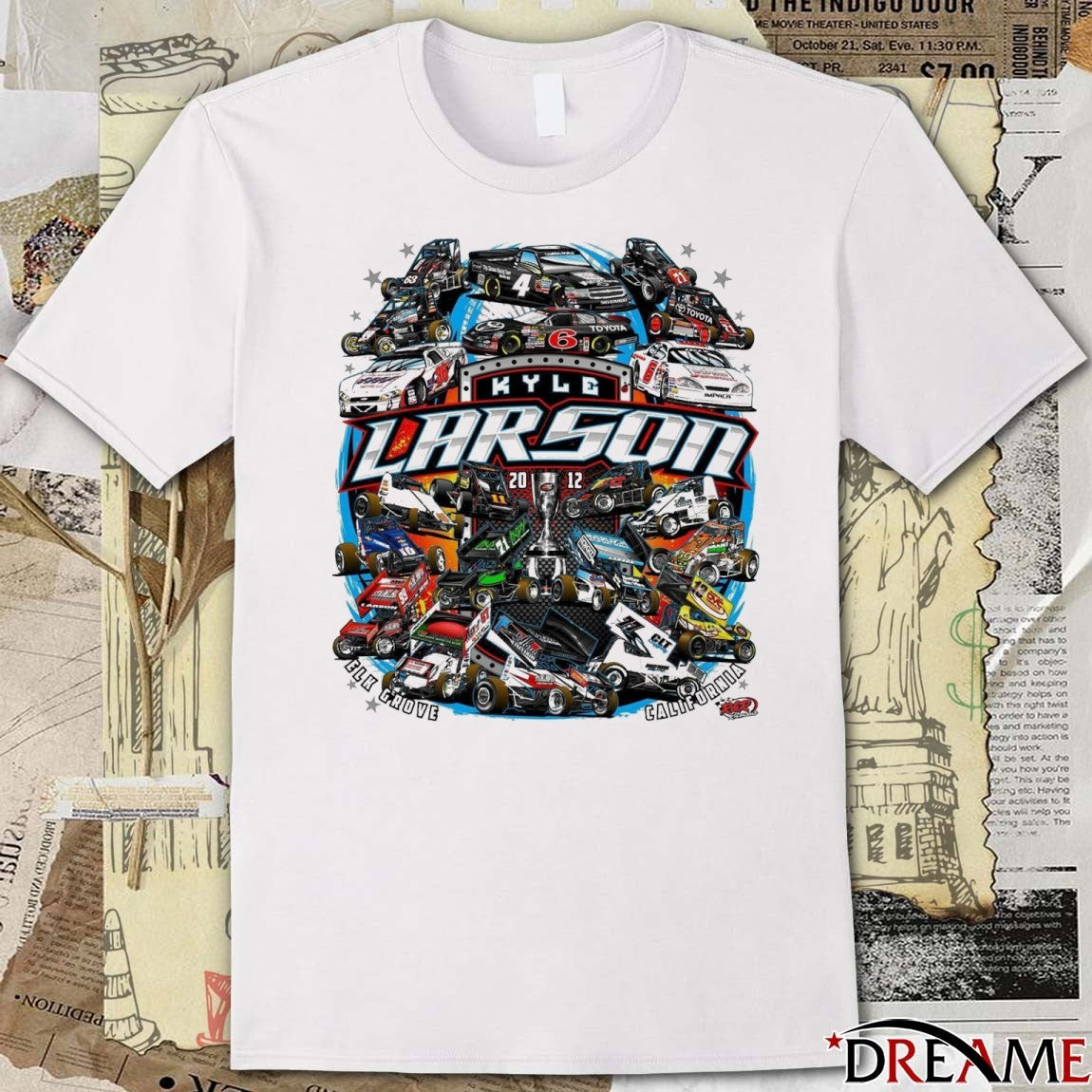 Kyle Larson ELK Grove California Wayback Wednesday to 2012 t-shirt