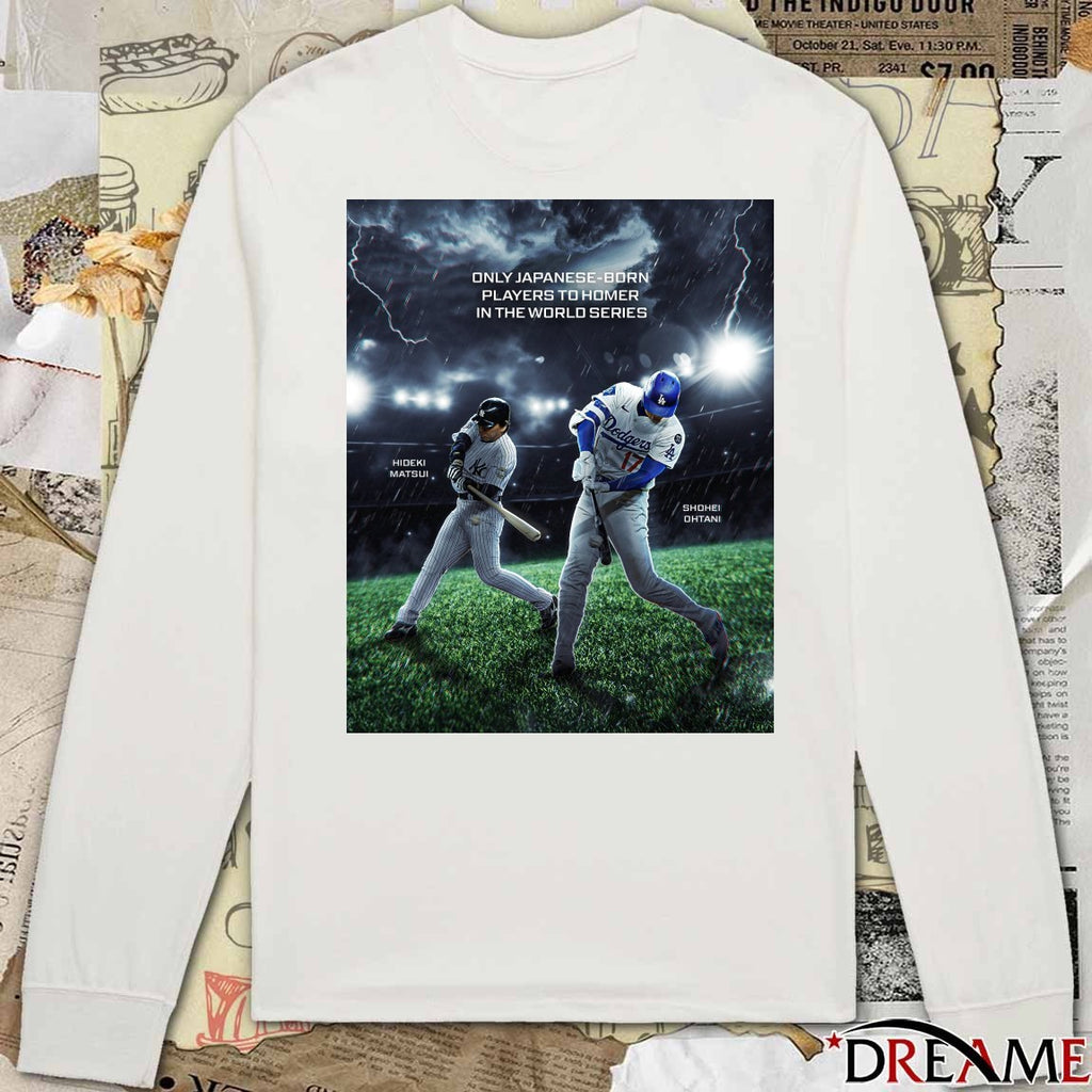 LA Dodgers Shohei Ohtani joins Hideki Matsui Only Japanese-Born Players To Homer In The World Series Poster t-shirt