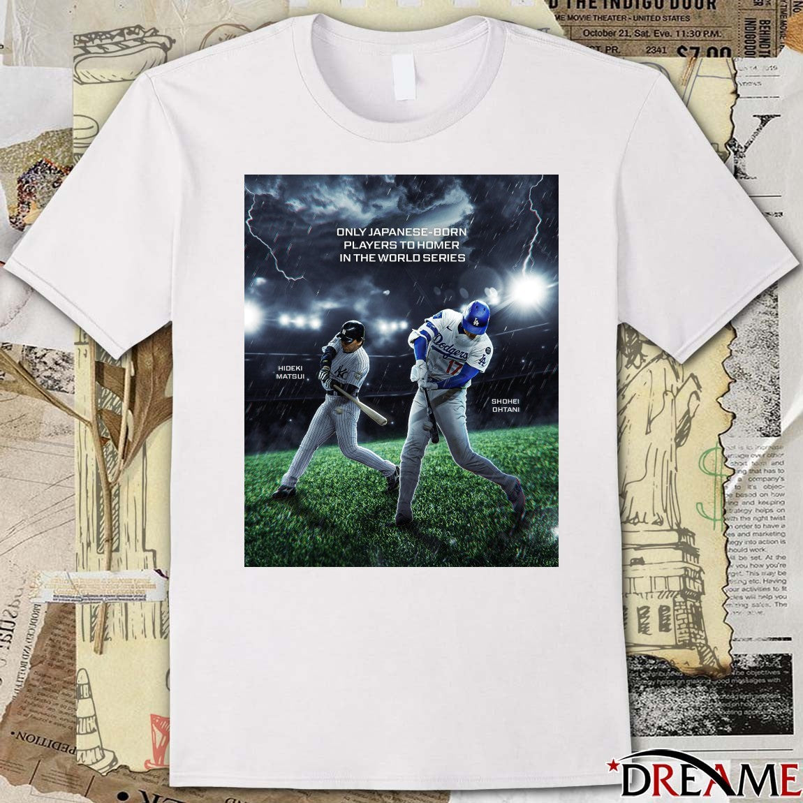 LA Dodgers Shohei Ohtani joins Hideki Matsui Only Japanese-Born Players To Homer In The World Series Poster t-shirt