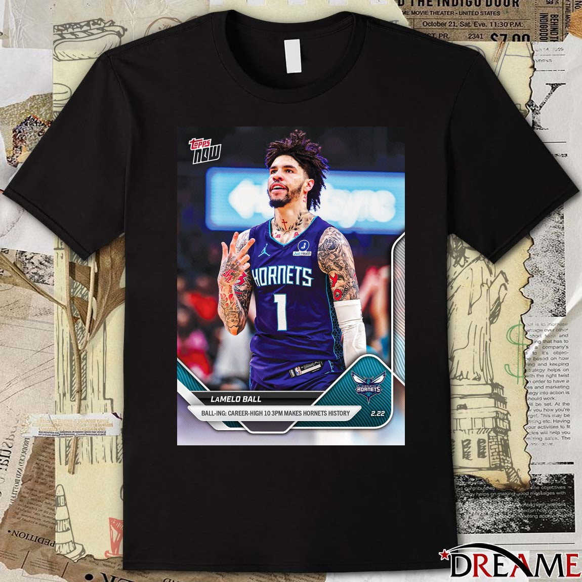 LaMelo Ball Ball-ing Career-High 10 3pm Makes Hornets History 2025-26 NBA Topps NOW t-shirt