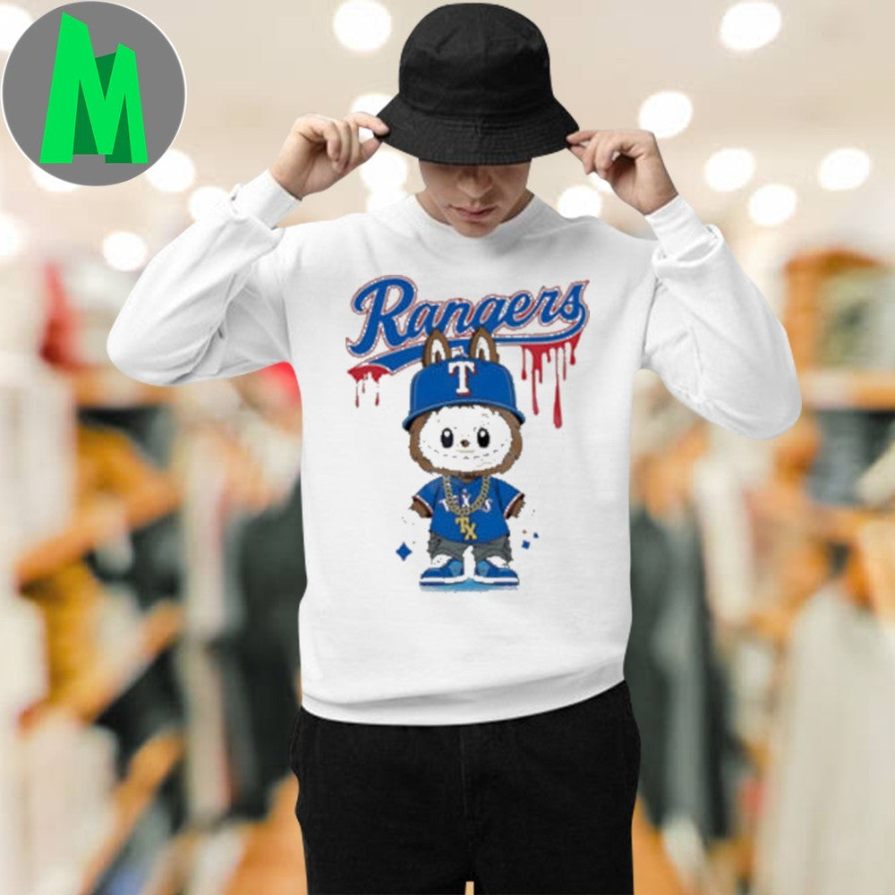 Labubu Texas Rangers Drip Graphic T-Shirt