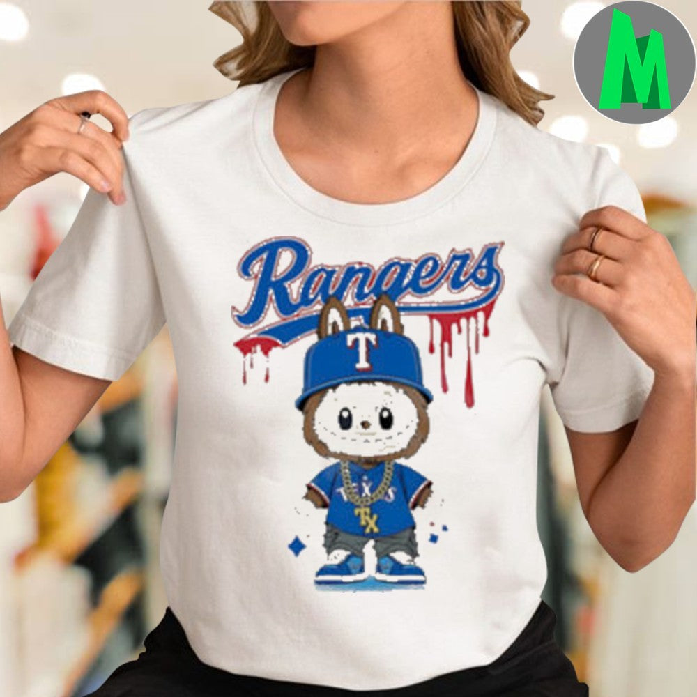 Labubu Texas Rangers Drip Graphic T-Shirt